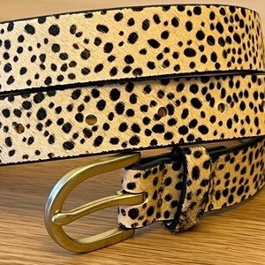 J. Crew calf-hair, animal print, 100% genuine leather belt - small/medium
